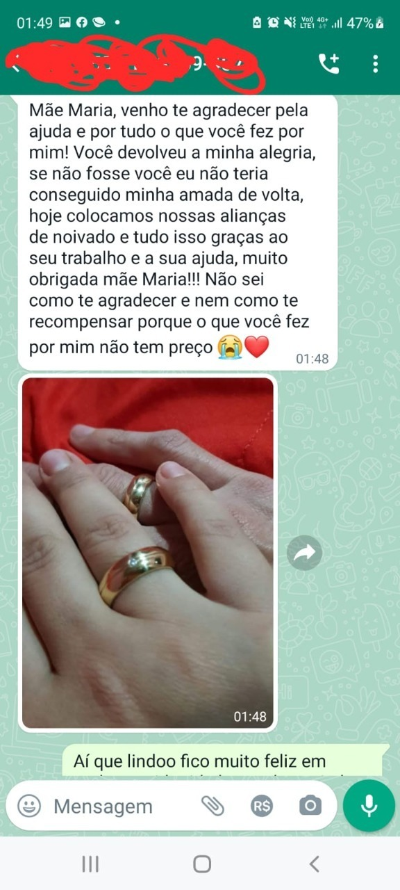 Depoimento real recebido no WhatsApp 2